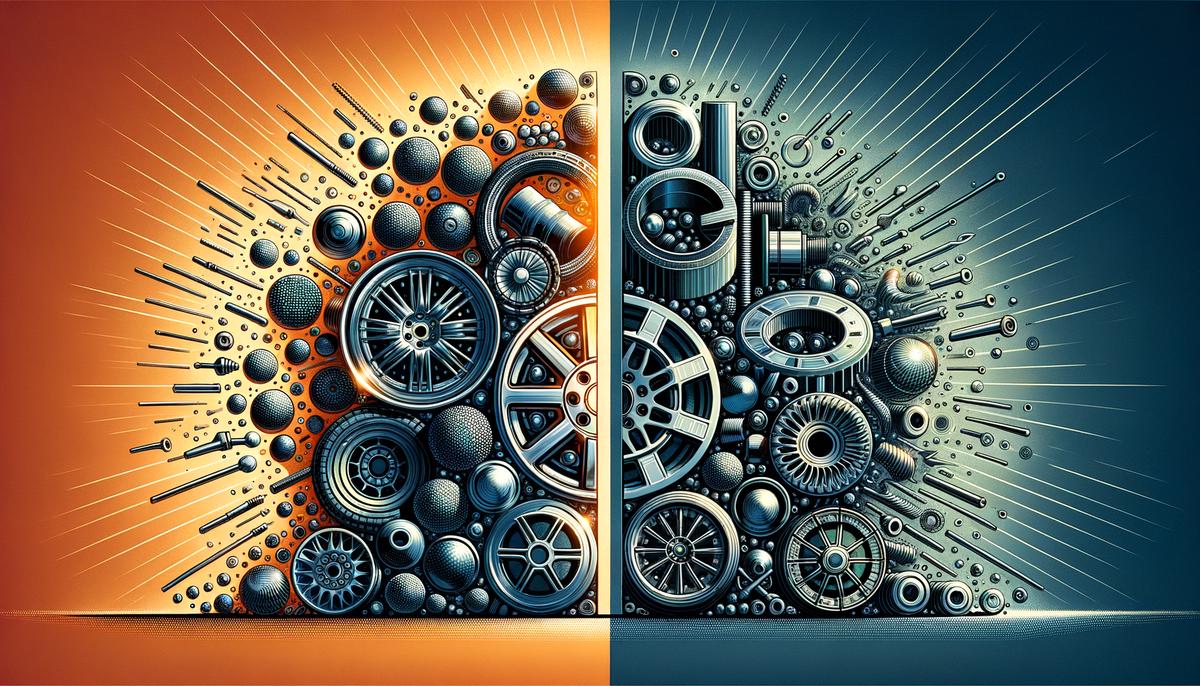 Abstract image representing the comparison between alloy and steel wheels