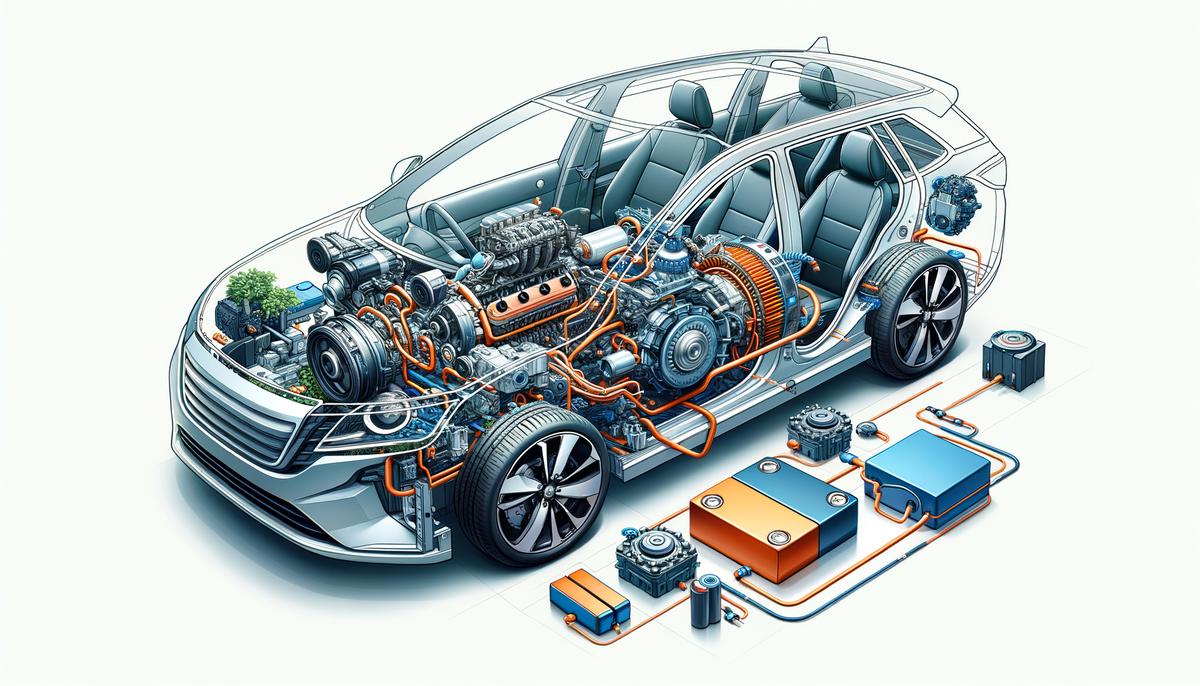 Hybrid powertrain components working together in a vehicle