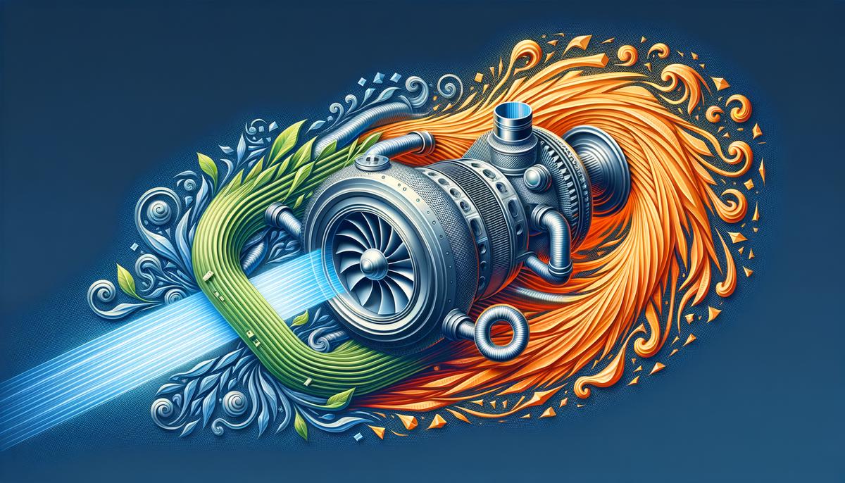 Abstract image representing the concept of intercoolers cooling a turbocharged engine