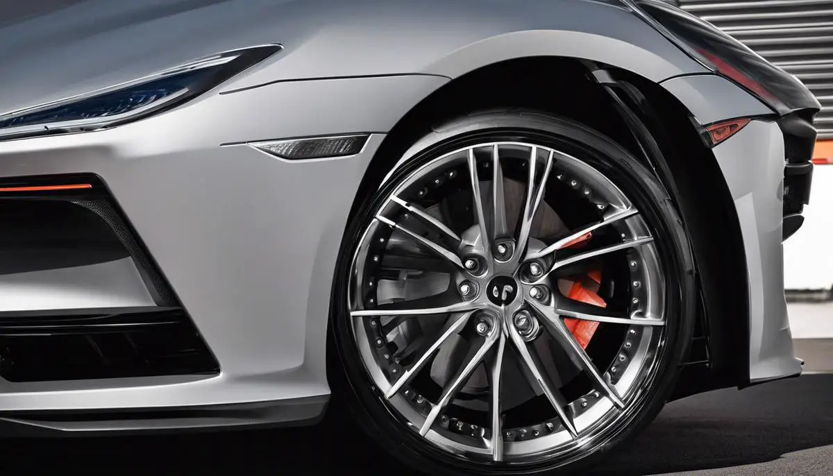 Image description: Alloy wheels close-up displaying intricate and open design for improved heat dissipation.