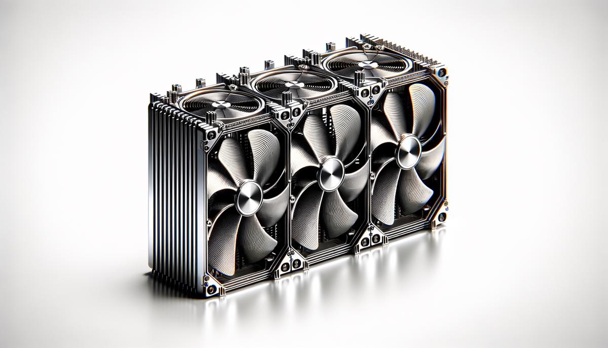 Aluminum computer radiator with fans attached