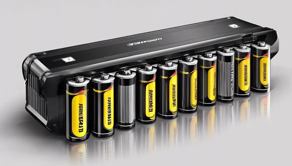 Illustration of a battery symbolizing battery capacity, depicting it as the powerhouse of electric vehicles.