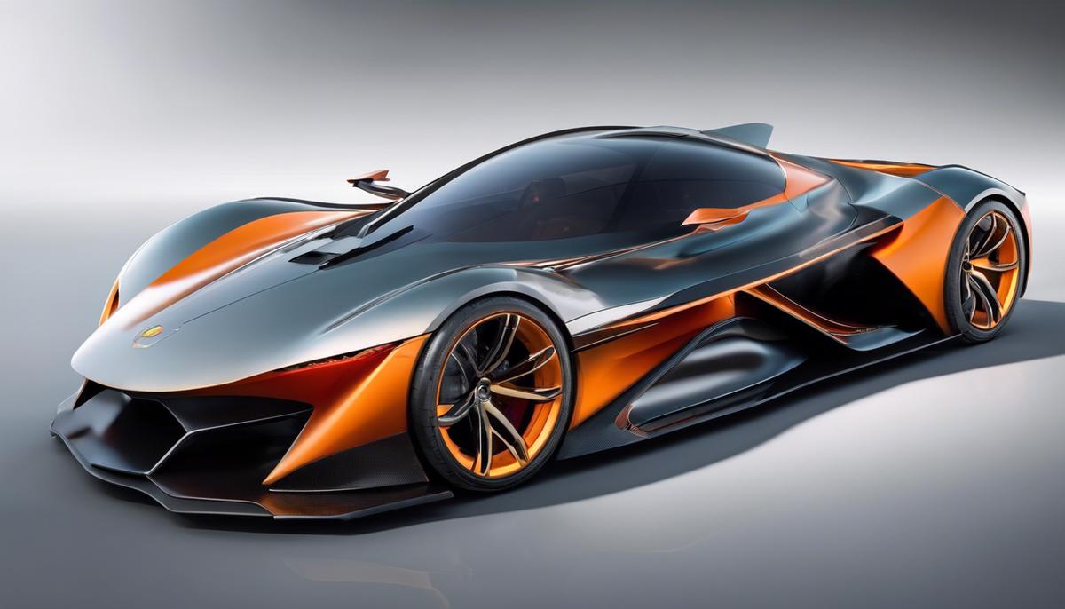 Image of futuristic car design with advanced aerodynamics