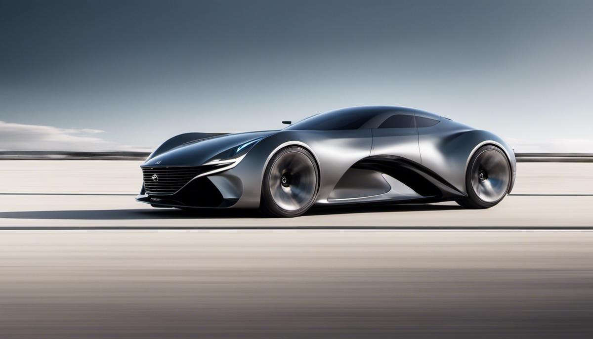 A picture of a car design concept focusing on aerodynamics and sleekness
