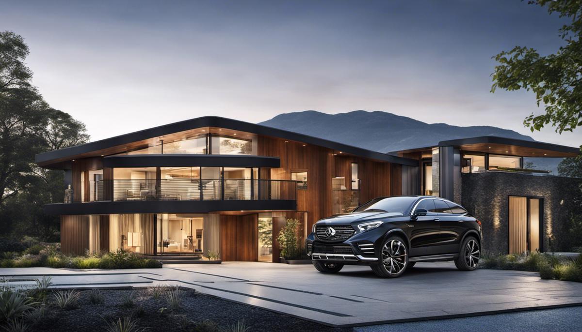 A stunning image showcasing the unique exterior architecture of a coupe-like SUV, with its sloping roofline and flowing rear roofline.