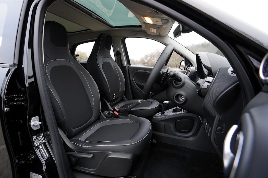 Slim, ergonomically designed car seats that provide comfort and support while saving space in the vehicle's interior.