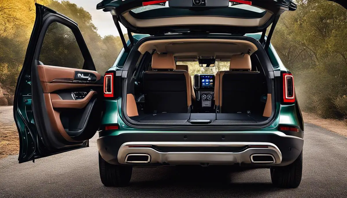 Image showcasing the spacious and easily transformable cargo area of the 2023 Ford Explorer.