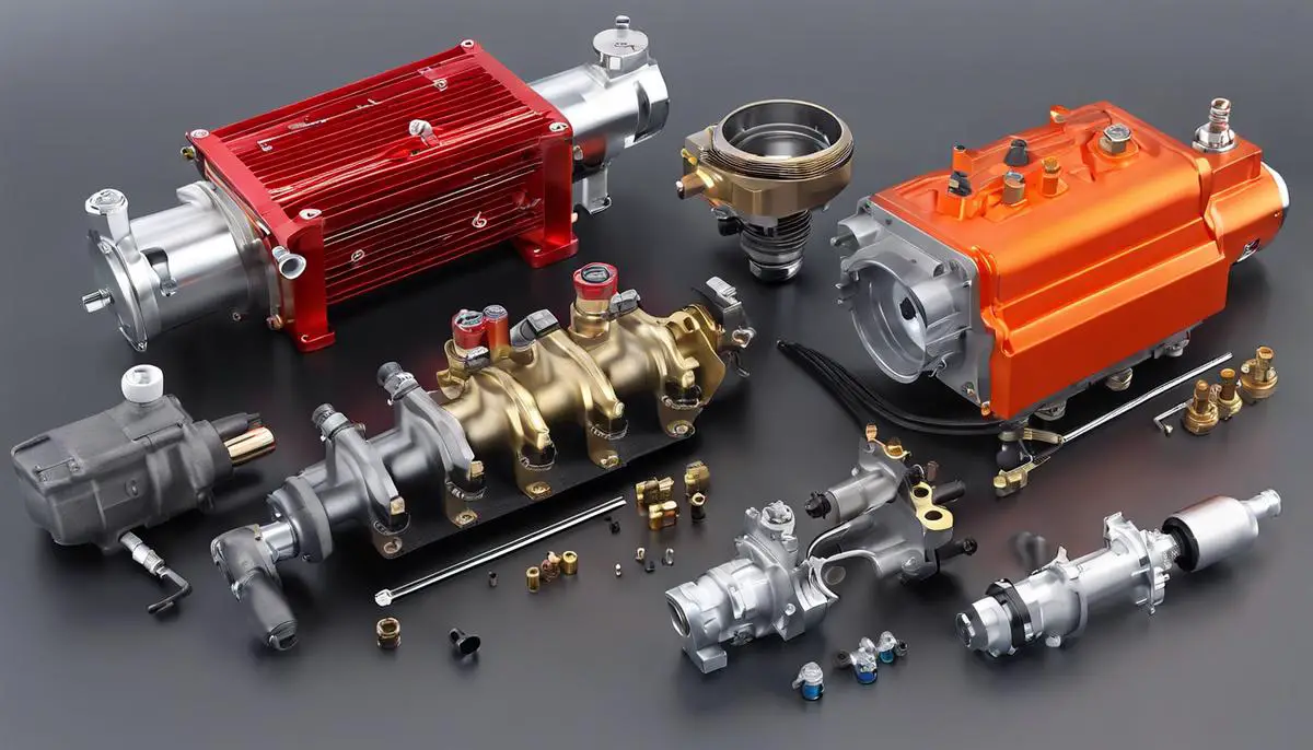 Image depicting different types of fuel injection systems: Throttle Body Injection (TBI), Multi-Port Fuel Injection (MPFI), Direct Fuel Injection (DFI), Sequential Fuel Injection (SFI)