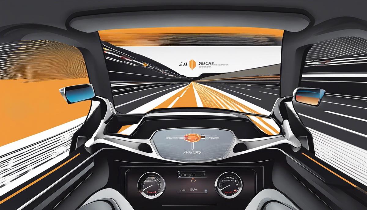 Illustration of a vehicle's steering wheel and a lane, with directional arrows indicating the Lane-Keeping Assist in action