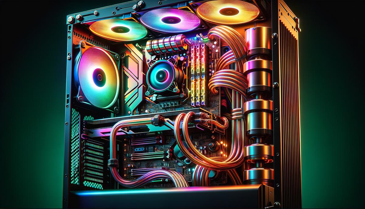 Liquid cooling system installed in a gaming PC