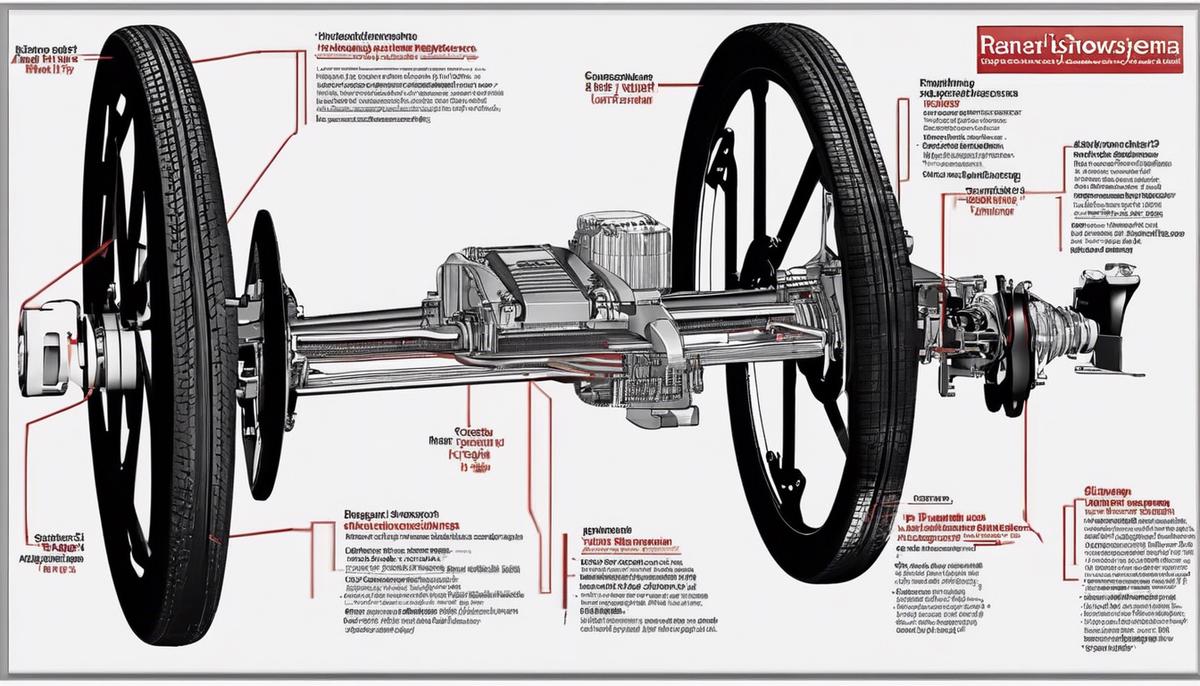 A diagram illustrating the different types of suspension systems used in vehicles