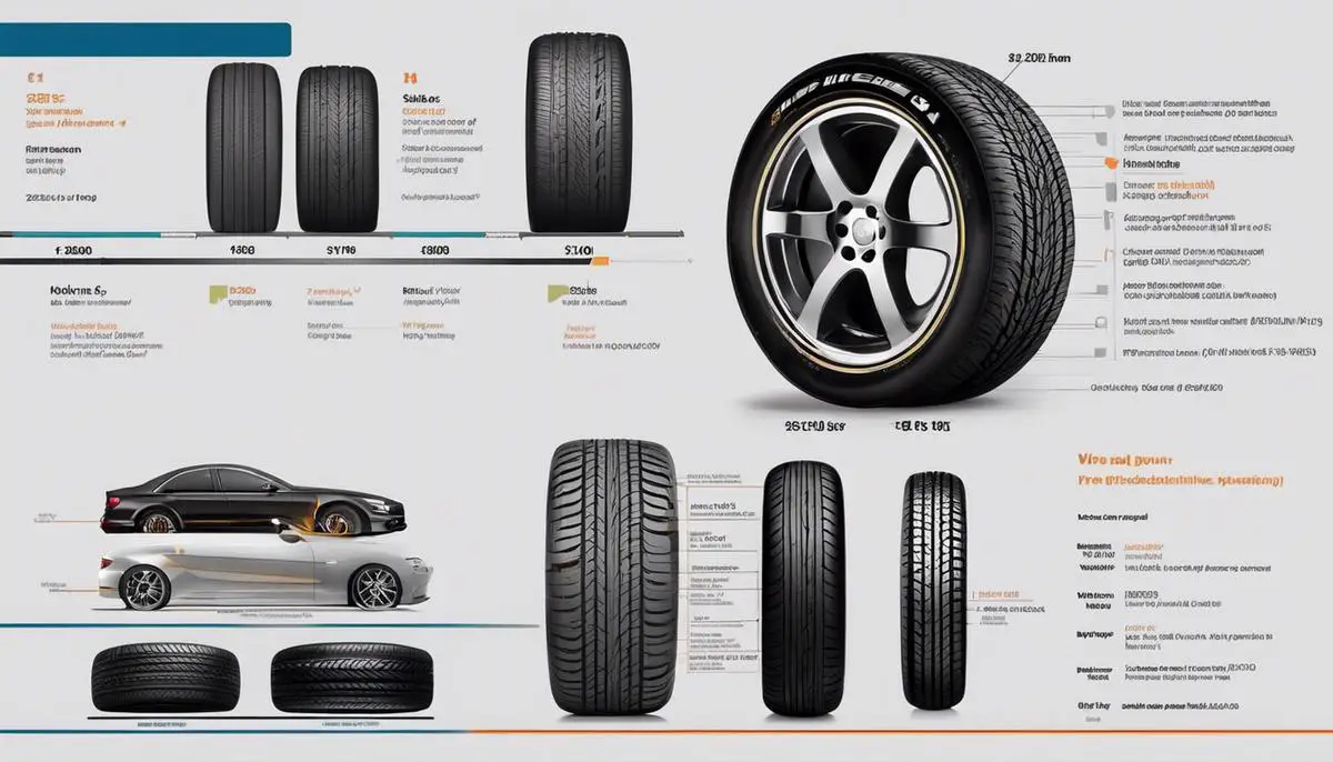 Illustration showing different tire sizes and their impact on road holding capabilities