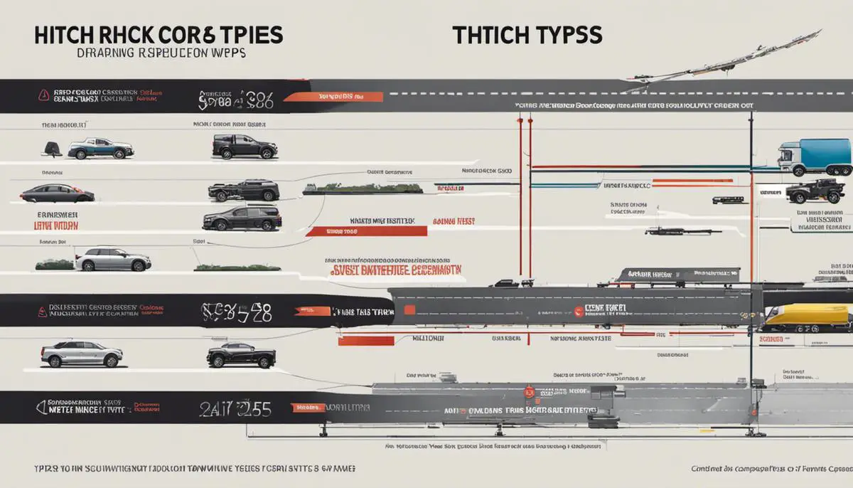 Image of a chart showing different hitch types and their corresponding towing capacities