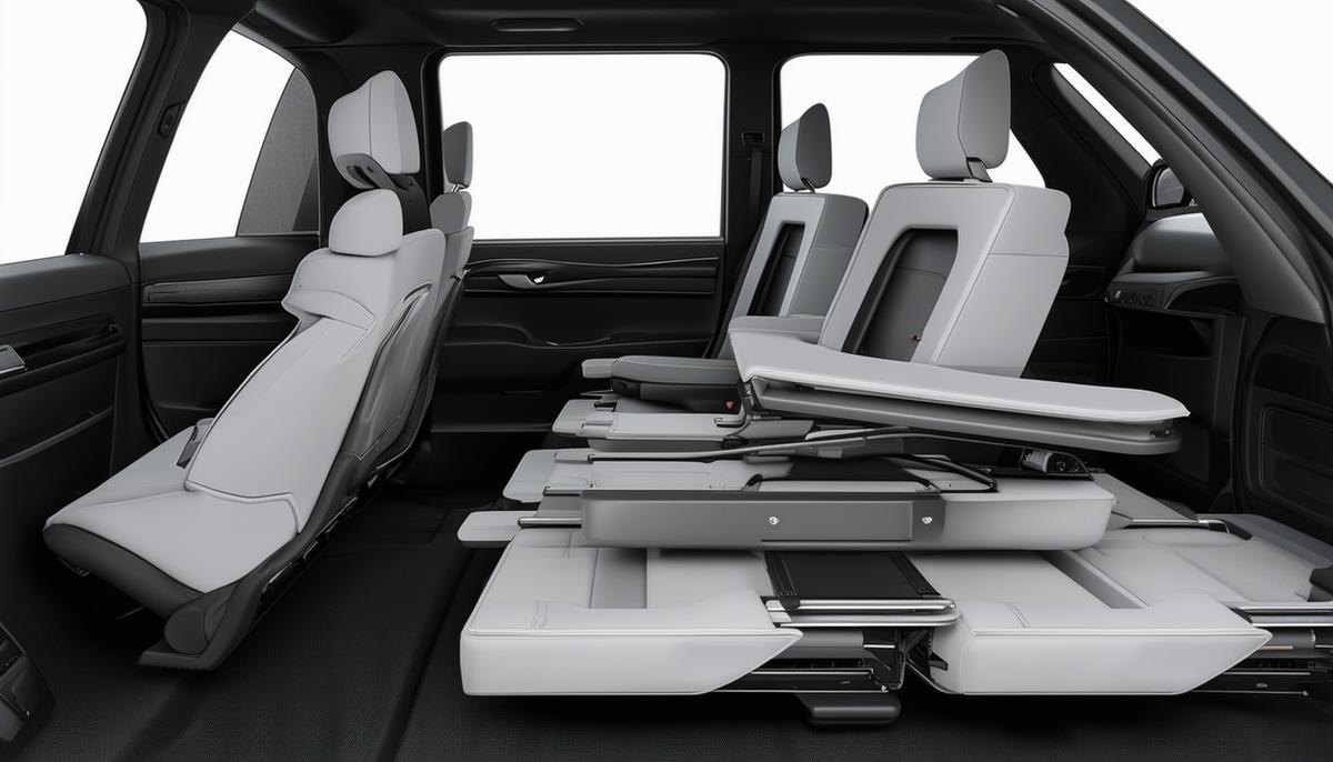 Flexible car seating configurations, including fold-flat, removable, and sliding seats, that allow for quick adaptation to passenger and cargo needs.